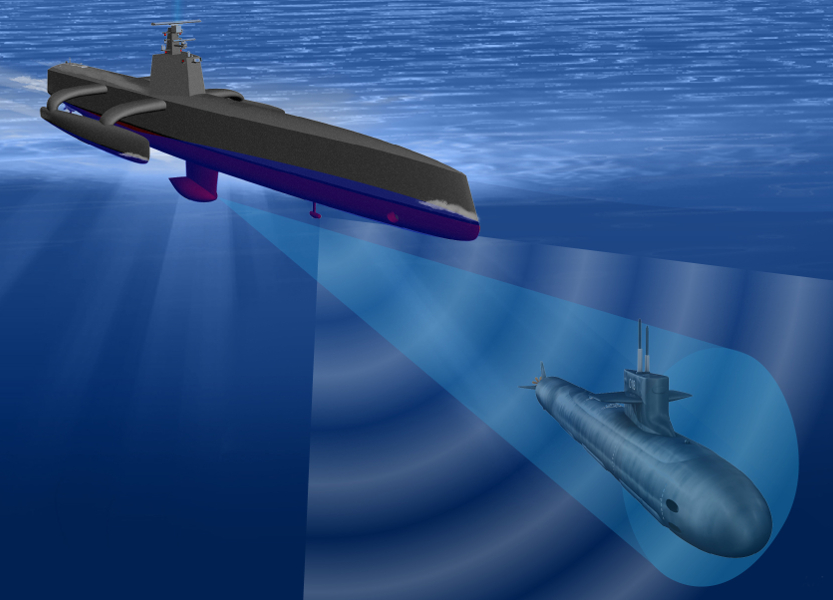 Artist's concept of DARPA's ACTUV sub hunter