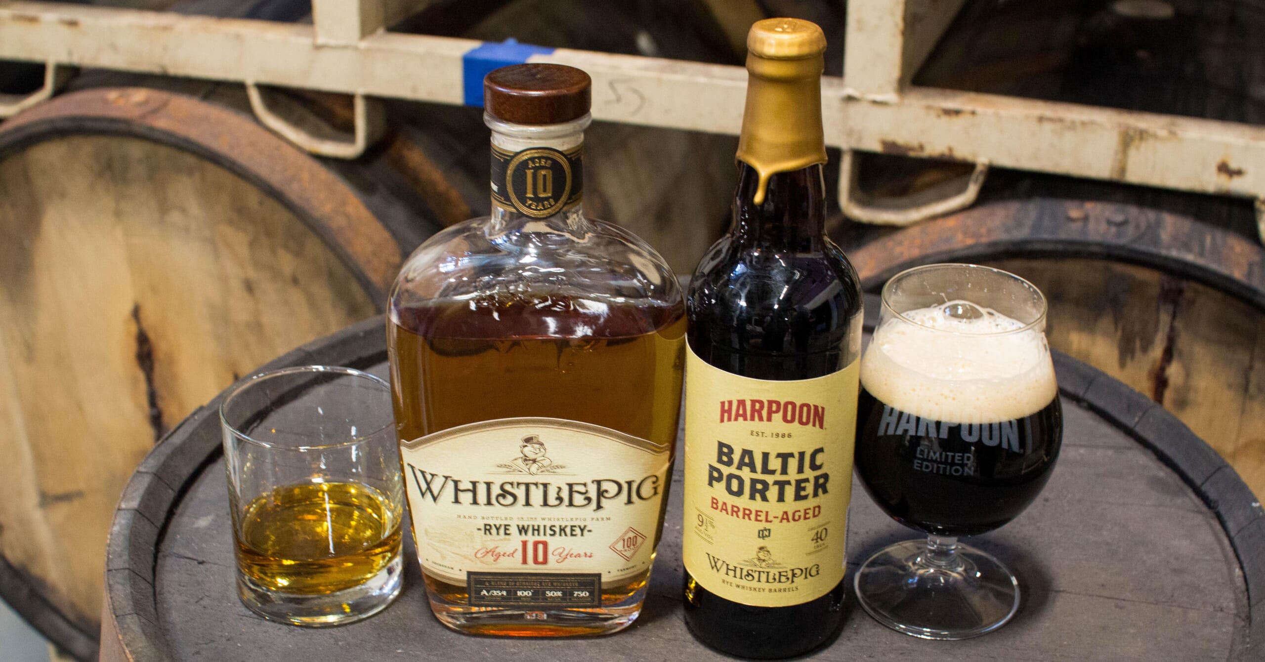 harpoon and whistlepig baltic porter