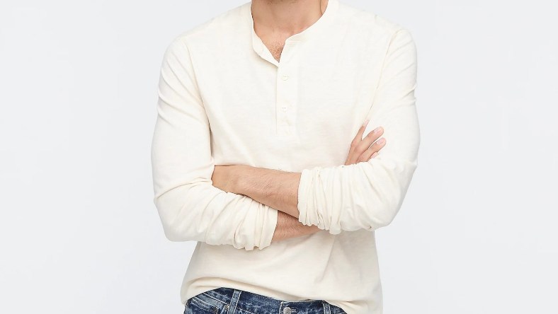 J. Crew Garment-Dyed Slub Henley Promo