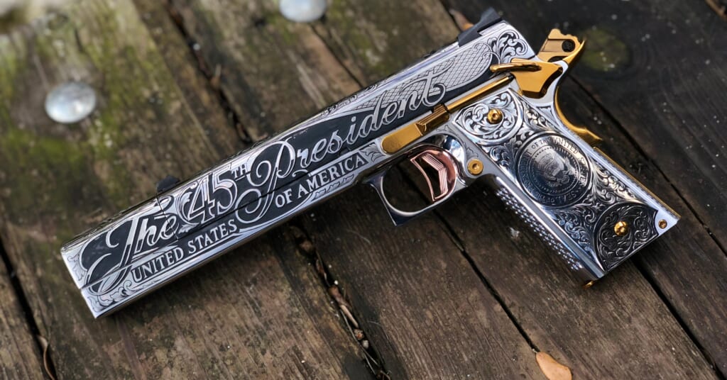 Exclusive Jesse James Reveals 45 Caliber Pistol He Made For President Trump Maxim 1332