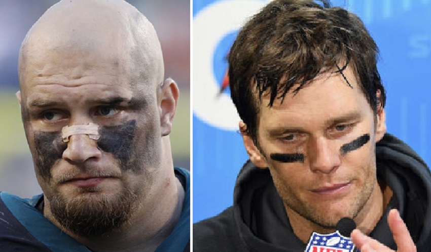 Lane Johnson and Tom Brady