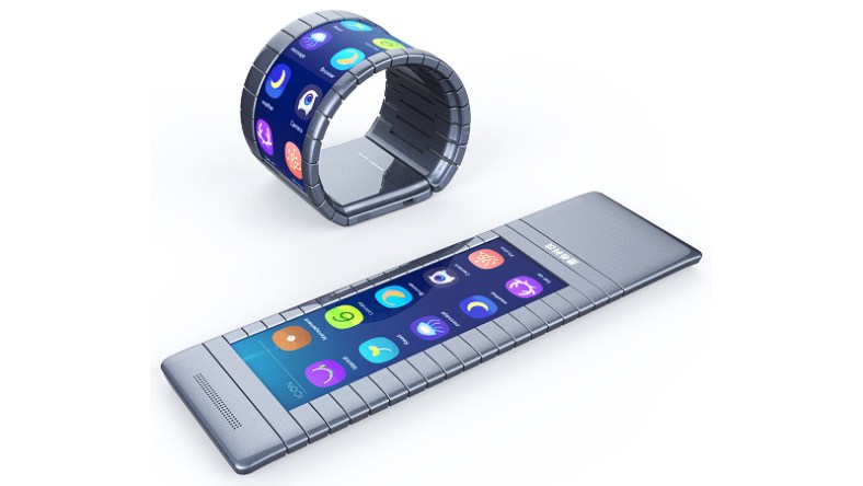 A bendable smartphone worn on the wrist (Photo: Moxi Group)