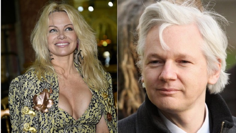 Pamela Anderson and Julian Assange