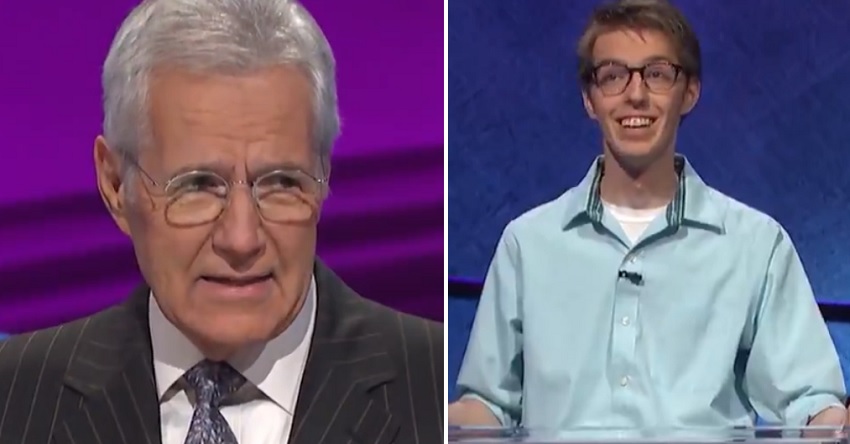 Alex Trebek and a hapless contestant