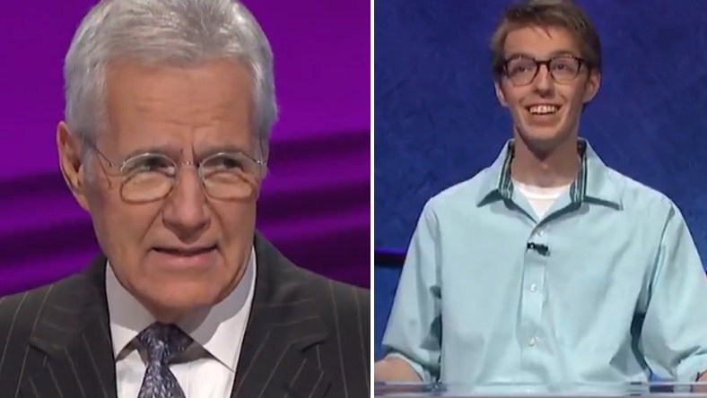 Alex Trebek and a hapless contestant