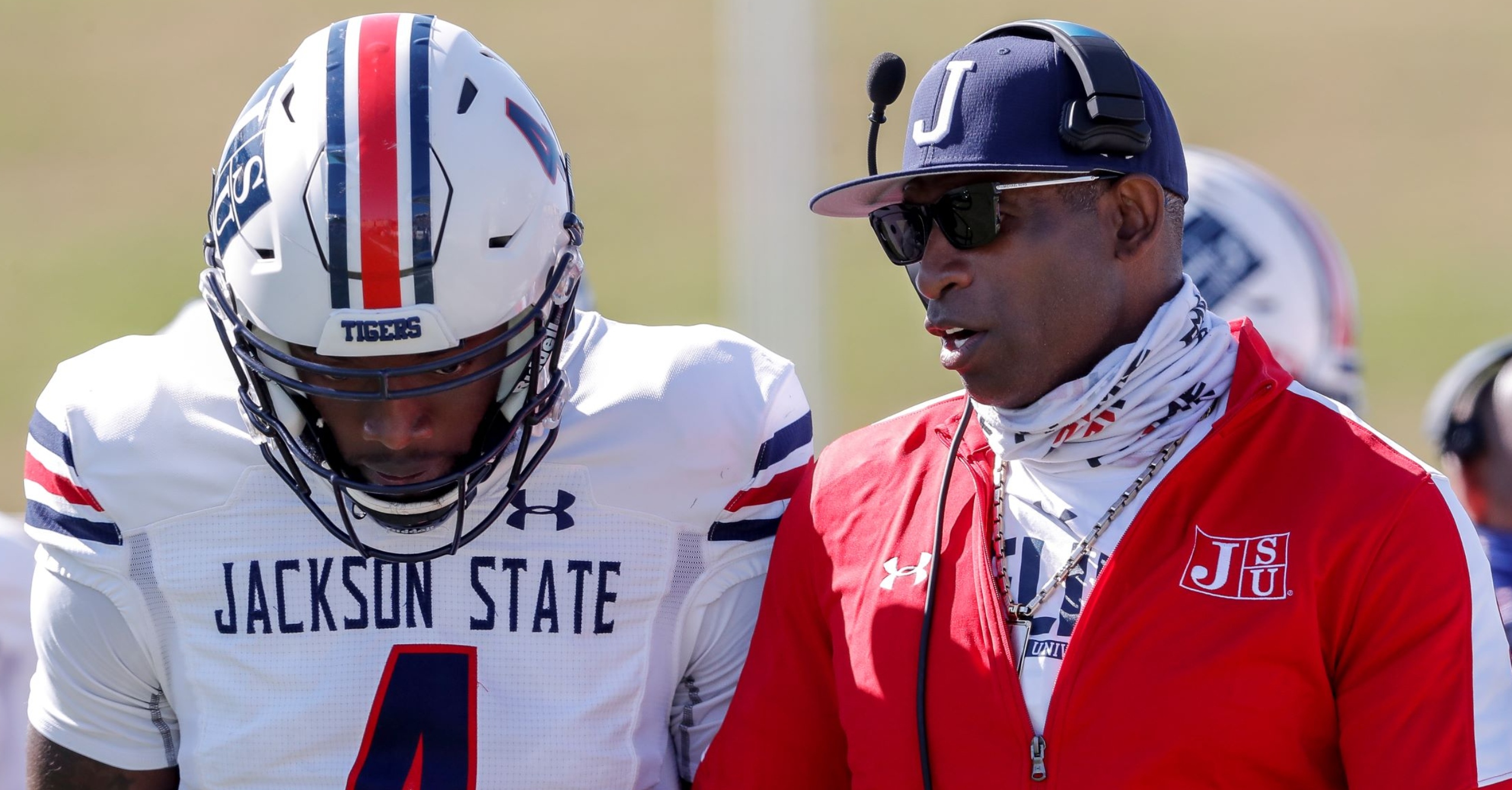 Head Coach Deion Sanders Jalon Jones of the Jackson State Tigers