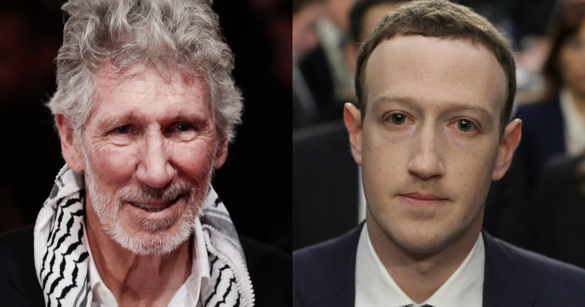 Left: Roger Waters of Pink Floyd; Right: Mark Zuckerberg