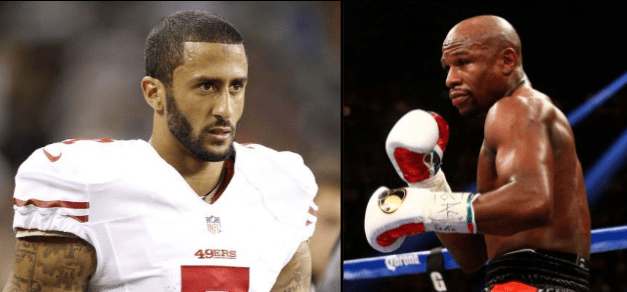 Colin Kaepernick Floyd Mayweather [USA Today Sports]