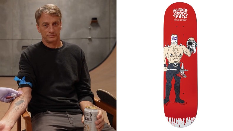 Tony Hawk x Liquid Death Promo