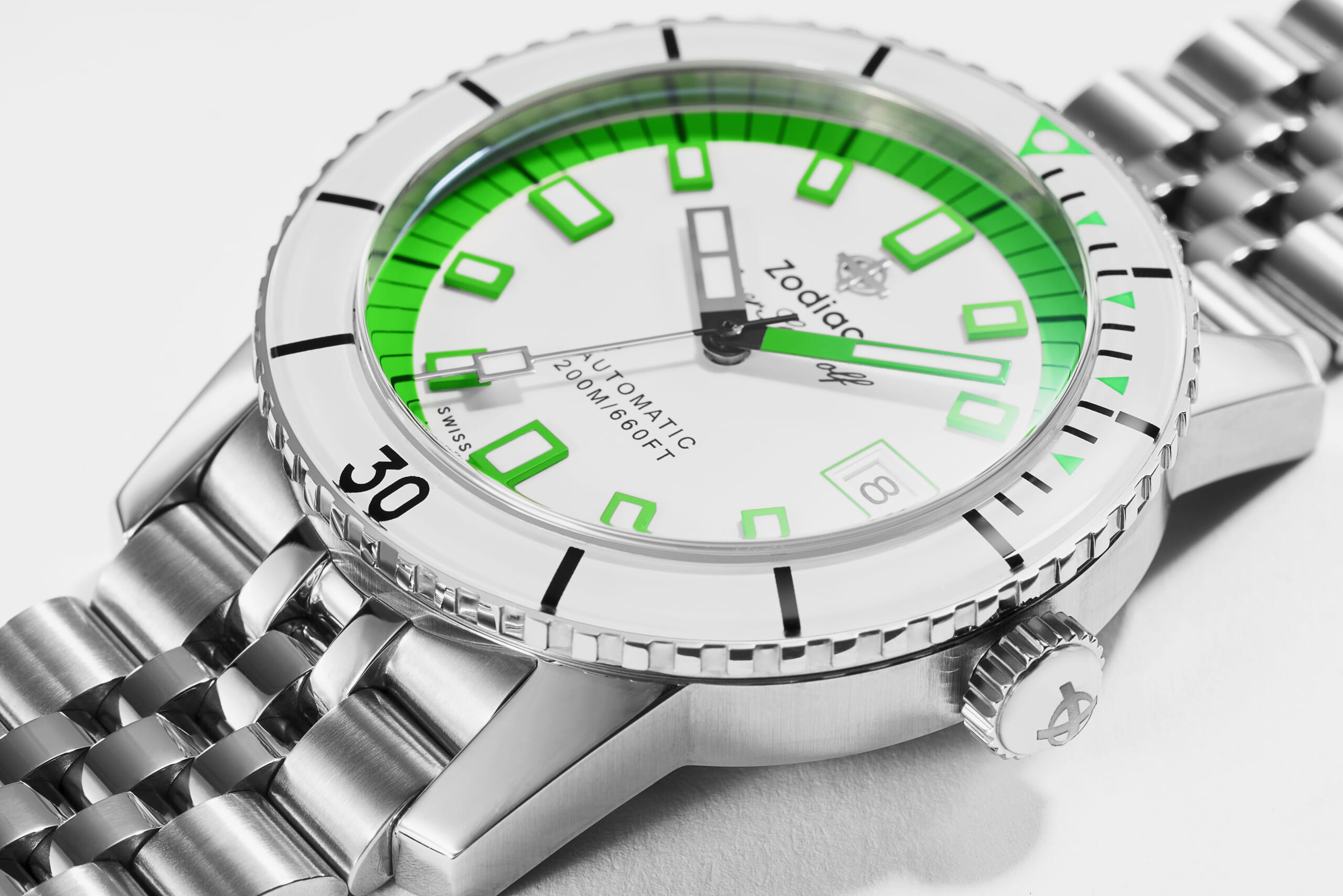 Zodiac Goes Green With Super Sea Wolf 53 Compression Automatic Neon